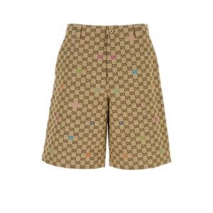 GUCCI GG Monogram Pattern Bermuda Shorts Men CAMEL BEIGE Pants